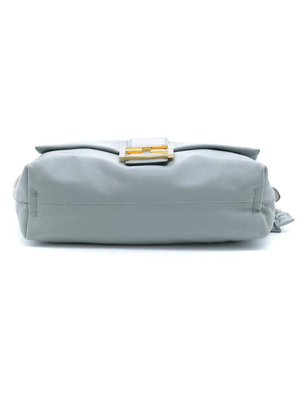 Fendi Mamma Baguette Medium Leather Matcha Green Shoulder Bag